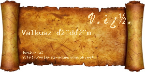 Valkusz Ádám névjegykártya