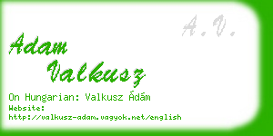 adam valkusz business card