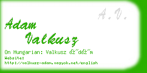 adam valkusz business card